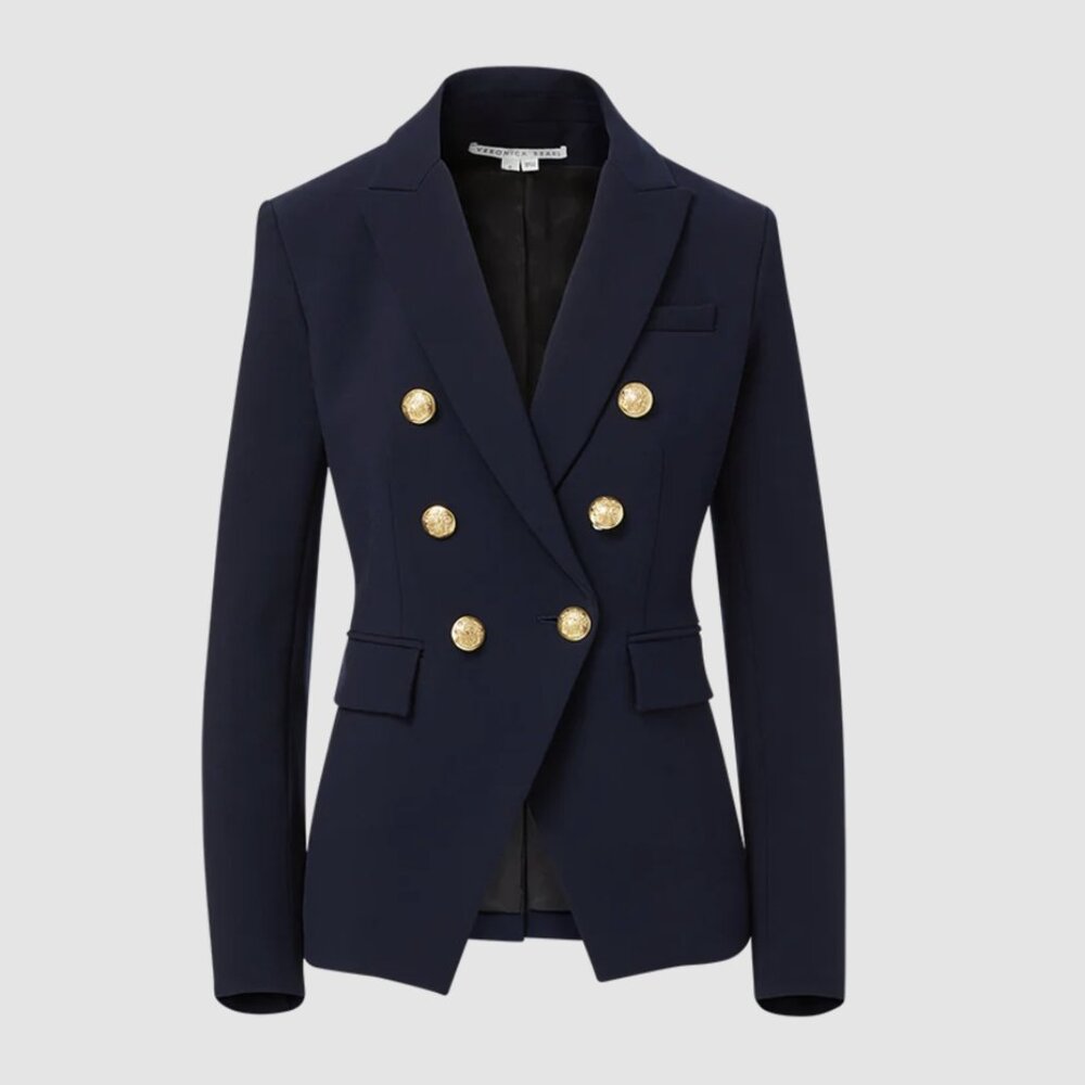 VERONICA BEARD MILLER DICKEY JACKET/ SIZE: 8 / COLOR: NAVY/GOLD
